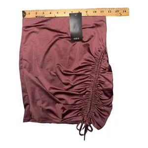 21 Saints Mauve Ruched Bodycon Mini Skirt, Small‎ thumbnail 5
