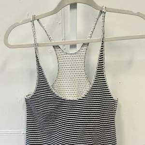Play by Charlotte Ronson Reversible Racerback Jersey Tank Top Stripe Polka Dot S thumbnail 5