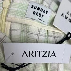 NEW Aritzia Sunday Best Tatiana Lola Green Plaid Slit Straight Mini Skirt Size 2 thumbnail 8