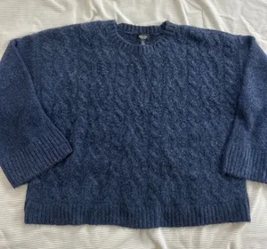 Simply Vera Vera Wang Navy Cable-Knit Crewneck Sweater thumbnail 1