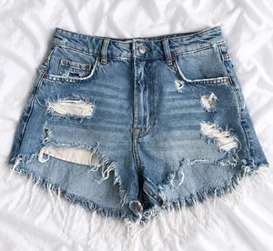 Zara High-Waisted Distressed Denim Shorts – Size 4 thumbnail 1
