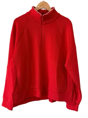 CALIA Pique Scuba Golf 1/4 Zip Pullover Fresh Red Size XXL NEW thumbnail 4