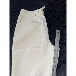 Madewell Women's Ripped Knee Baggy Straight Leg‎ Jeans Raw Hem White Size 29 thumbnail 9