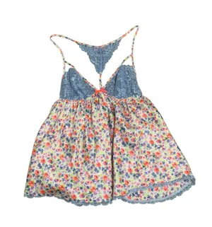 Victoria’s Secret floral and lace babydoll top size S thumbnail 1
