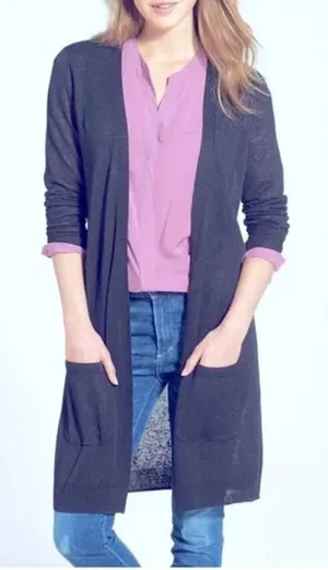 NWT Halogen Women’s M Merino Wool Blend Button Front Cardigan thumbnail 1