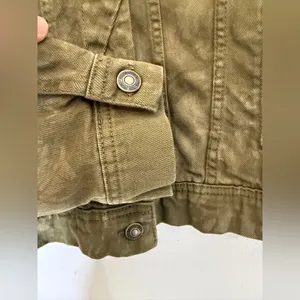 Free People Green Military Camouflage Jean Jacket‎ Small thumbnail 5