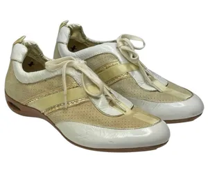 Cole Haan 𖦹 Chelsea Athleisure Patent Leather Sneakers 𖦹 White Gold 𖦹 7B 𖦹 thumbnail 1