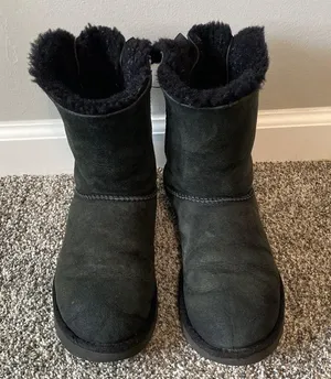 UGG Black Bailey Bow Booties Size 8 thumbnail 2