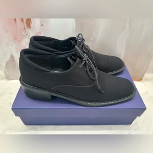 Stuart Weitzman Gore-Tex Black Oxford Lace Up Shoes Made in Spain Womens‎ 8 AAA thumbnail 4
