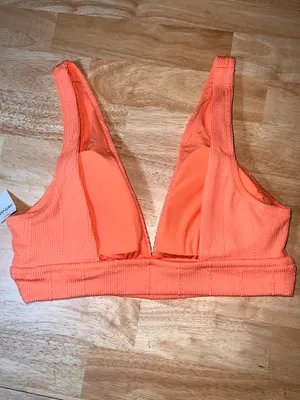 Large aerie Women’s Rib Orange Bikini Top BNWTS thumbnail 3