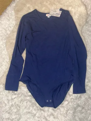 LulaRoe navy blue long sleeve top bodysuit shirt NWT woman size large thumbnail 1