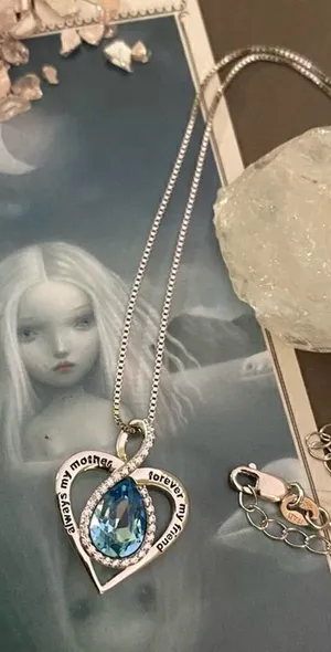 “Always My Mother Forever My Friend” Sterling Silver CZ Infinity Necklace thumbnail 1