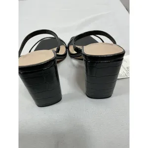 Womans NWT The Drop Slip On Mules 7 Black Square Toe Heel thumbnail 4