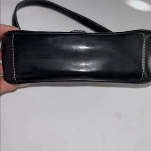Nine & Co. FAUX LEATHER MINI BLACK BAG…SILVER BUCKLE ADORNMENT ZIP CLOSURE thumbnail 7