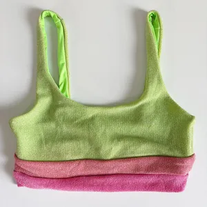 Beach Riot Womens Watermelon Lemonade Metallic Mackenzie Bikini Swim Top Size S thumbnail 3