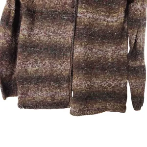 North Crest Brown Striped Button Wool Blend Cardigan Sweater Size Large 14-16 thumbnail 4
