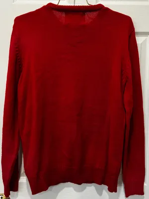 Merry Christmas Ugly Sweater Crew Size Medium Red Long Sleeve Unisex thumbnail 2