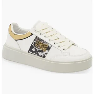 Roberto Cavalli leather White and Gold Women's Sneakers thumbnail 3