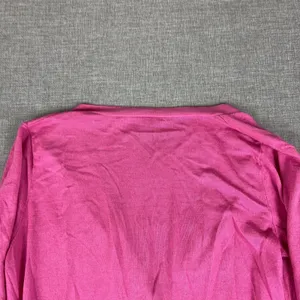 Ralph Lauren Golf Cardigan Sweater Womens‎ M Pink Silk Cashmere V Neck Pockets thumbnail 9