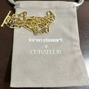 Loren Stewart x Curateur Gold Paperclip Chain Toggle Necklace 15" or Bracelet thumbnail 3