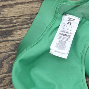 Reebok Womens Halted Unlined Open Mesh Back Sports Bra Green XS thumbnail 4