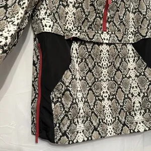 ALALA Women's Size XS Red Snake Print 1/4‎ Zip Windbreaker Jacket Athleisure NWT thumbnail 3