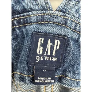 GAP Denim Slouchy Overalls Distressed Medium Wash Bib Jeans Size M Ankle Length thumbnail 7