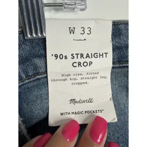 Madewell The '90s Straight Crop Jean Concho Wash‎ Size 33 Minimalist Casual thumbnail 8