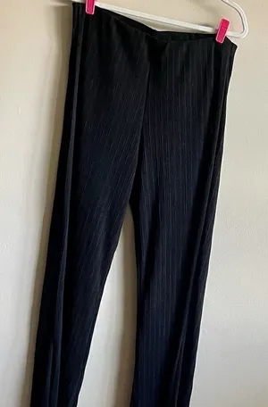 Zara NWT semi-sheer black pants‎ wide leg sz XL thumbnail 1