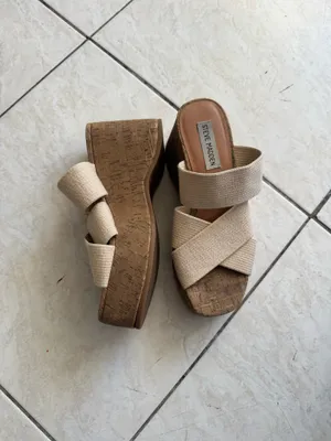 Steve Madden cream cork stretch platform sandals  thumbnail 2