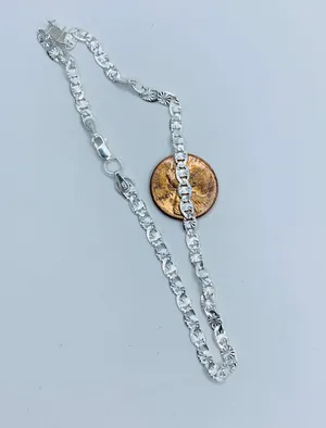 ❤️ Sterling Silver 925 Ankle Bracelet 10” ❤️ thumbnail 3