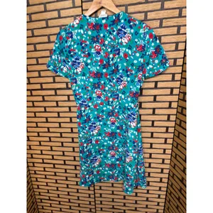 J. Crew Turquoise Floral Wrap‎ Style Dress Size 4 thumbnail 2