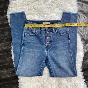 Madewell Medium Wash Denim High Rise Skinny Jeans Button Fly Casual Normcore thumbnail 3