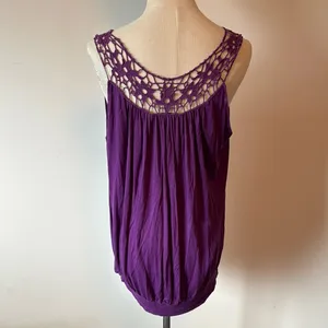 Cable & Gauge Purple Ruched Tunic with Tie Front thumbnail 4