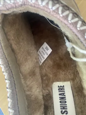 Cushionare Kabuki Cozy Platform Suede shearling slippers NWT 9 thumbnail 4