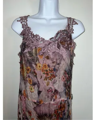 Vintage Silk Butterfly Fairy Princess Floral Top/Mini Dress thumbnail 5