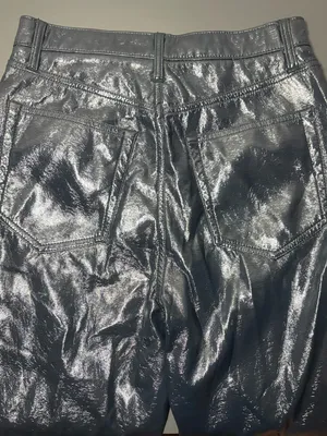 ABERCROMBIE & FITCH The ‘90s Straight Ultra High Rise Faux Patent Leather Pants thumbnail 3