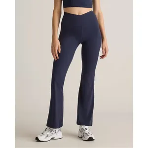 ✨Quince Ultra-Form High-Rise Crossover Flared Deep Navy Sz Medium Pants✨ thumbnail 2