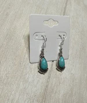 Handmade Earrings Turquoise Teardrop thumbnail 2