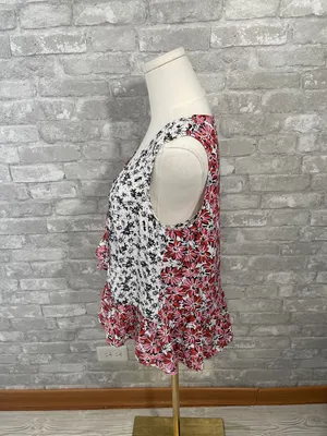 Cabi Seraphina floral print ruffle V-neck sleeveless top with Camisole thumbnail 2