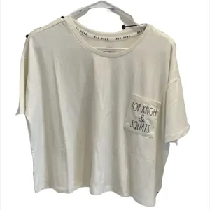 ✨ Rae Dunn Women's Large Rare Cropped Gym T-Shirt With Pocket. ✨ thumbnail 4