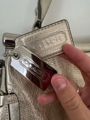 Coach Champagne Metallic Leather Bag thumbnail 3
