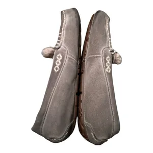 UGG Ansley Suede Shearling Moccasin Slippers Grey House Shoes Womens‎ Size 9 M thumbnail 5