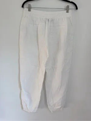 Athleta 4P linen white joggers thumbnail 2