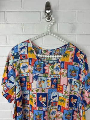 C&C California Beach Tropical Print Top Plus Size thumbnail 3