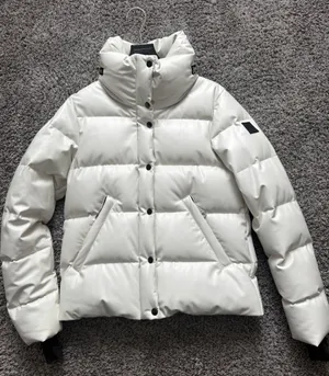 SAM. Vegan Leather White Quilted Puffer Jacket with High Collar thumbnail 2