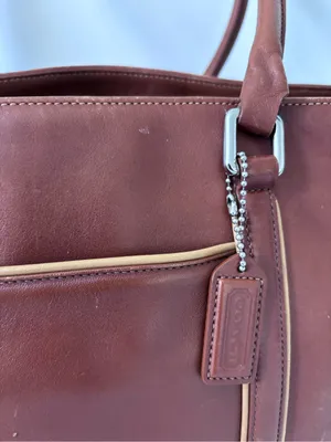 Vintage Coach Hamptons Leather Tote Bag 7515 Chestnut Brown Business Carryall thumbnail 2