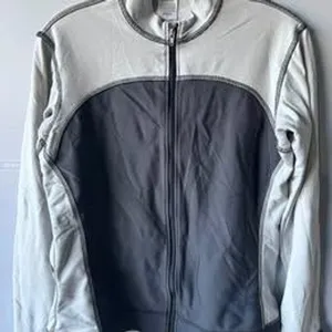 Patagonia Womens Grey Colorblock Full Zip Athletic Jacket Thumbholes Large USA thumbnail 1