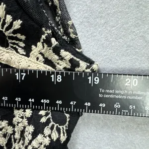 Free People Dress Woman's 10 Black & Cream Lace Short Boho Party Summer thumbnail 6