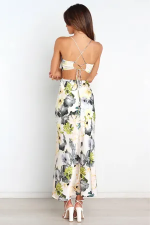 Petal and Pup Jayne White and green floral maxi dress thumbnail 2